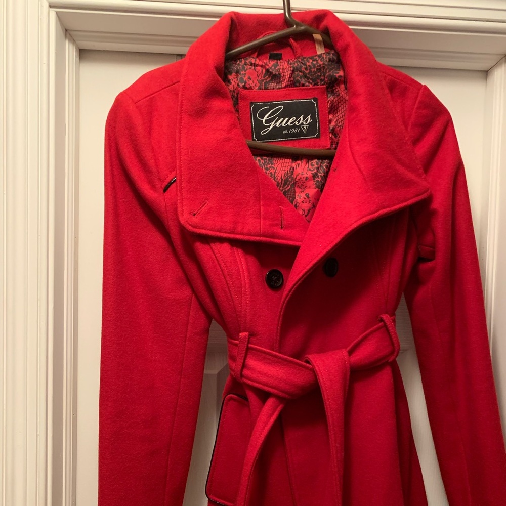 Red GUESS peacoat